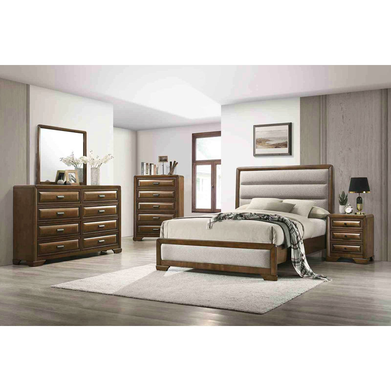 Transitional Style 1Pc Nightstand Cup Pulls English Dovetail Drawers Bracket Legs Brown Finish Bedroom Furniture