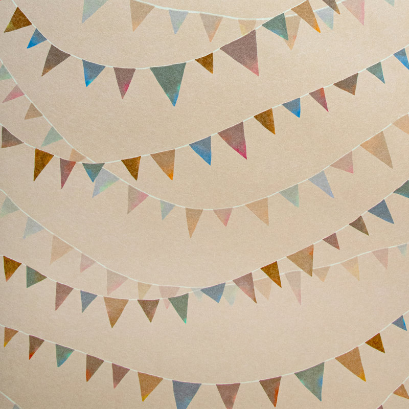 Lelynd Smooth Glitter Garland 10.05m x 53cm Wallpaper Roll, Beige