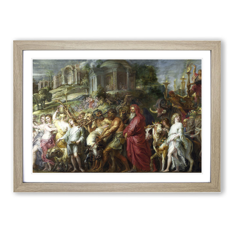 A Roman Triumph by Peter Paul Rubens - Picture Frame Painting, 48cm H x 65cm W x 2cm D, Oak Framed