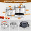 Ensemble de batterie de cuisine de camping en acier inoxydable 6 pièces avec bouilloire et sac de rangement