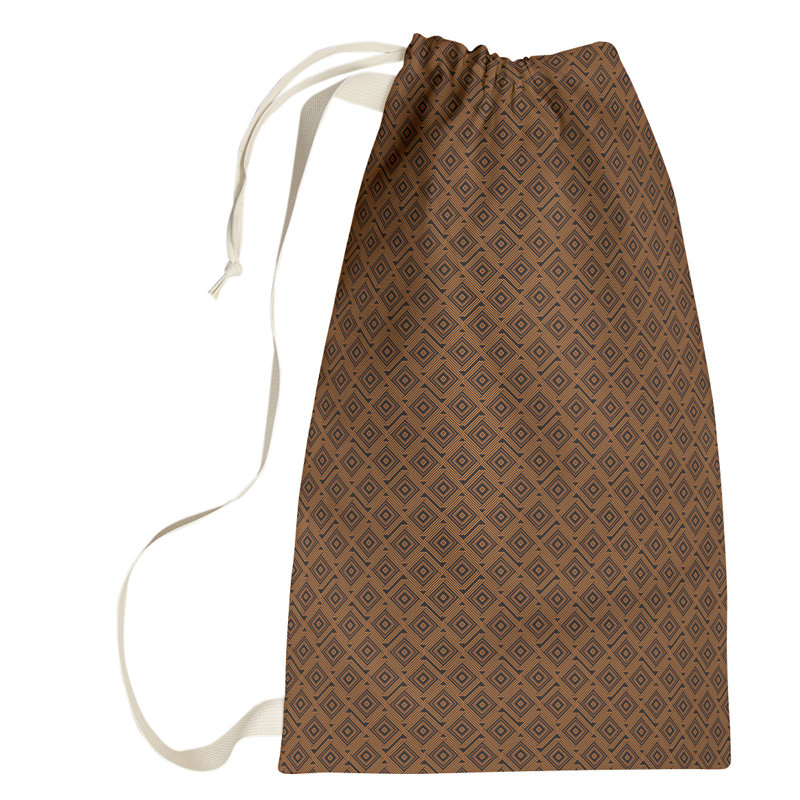 Sac à linge à labyrinthe carré, Grand (H 76,5 po x l 29,5 po x P 1,5 po), Noir / Orange