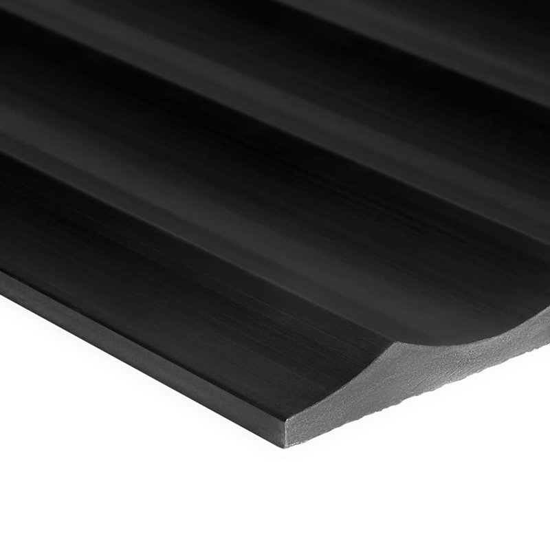 Stonework Black Jade 12x24 Marble Tile, Fluted 3D Honed