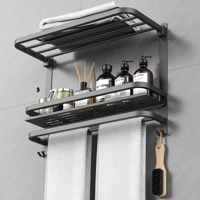 Wall mounted towel rack