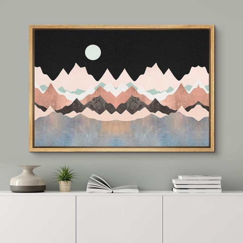 «Abstract Mountain Nature Scenery - Floater Frame», reproduction d'art sur toile, H 24 po x l 36 po x P 1,5 po