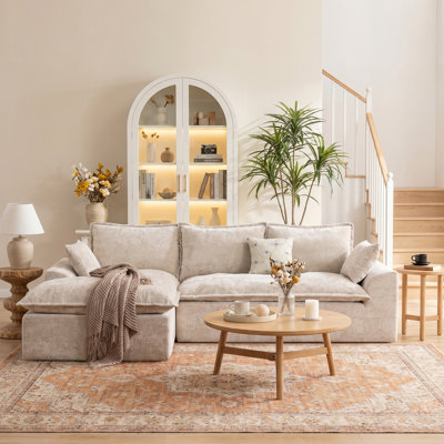 Canapé modulaire Boneless de 103 po sans assemblage requis avec coussins