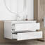 Ensemble de meuble-lavabo 36 po avec lavabo, armoire avec 2 grands tiroirs, système de fermeture en douceur, 2 grands tiroirs, conception sans poignée, assemblage facile, blanc brillant