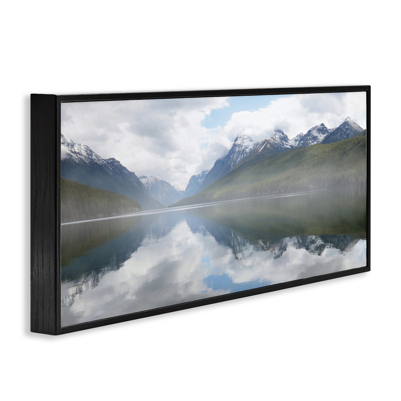 «Mountain Peak Reflections», art de la giclée encadrée par Lori Deiter, Giclée encadrée noir minuit, H 10 po x l 24 po