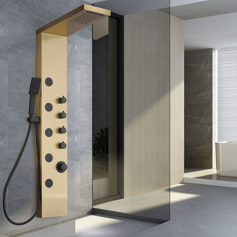 Panneau de douche 51,57 avec, Noir / or