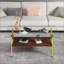 Modern Tempered Glass Coffee Table for Living Room, Sturdy Metal Legs & Easy to Clean