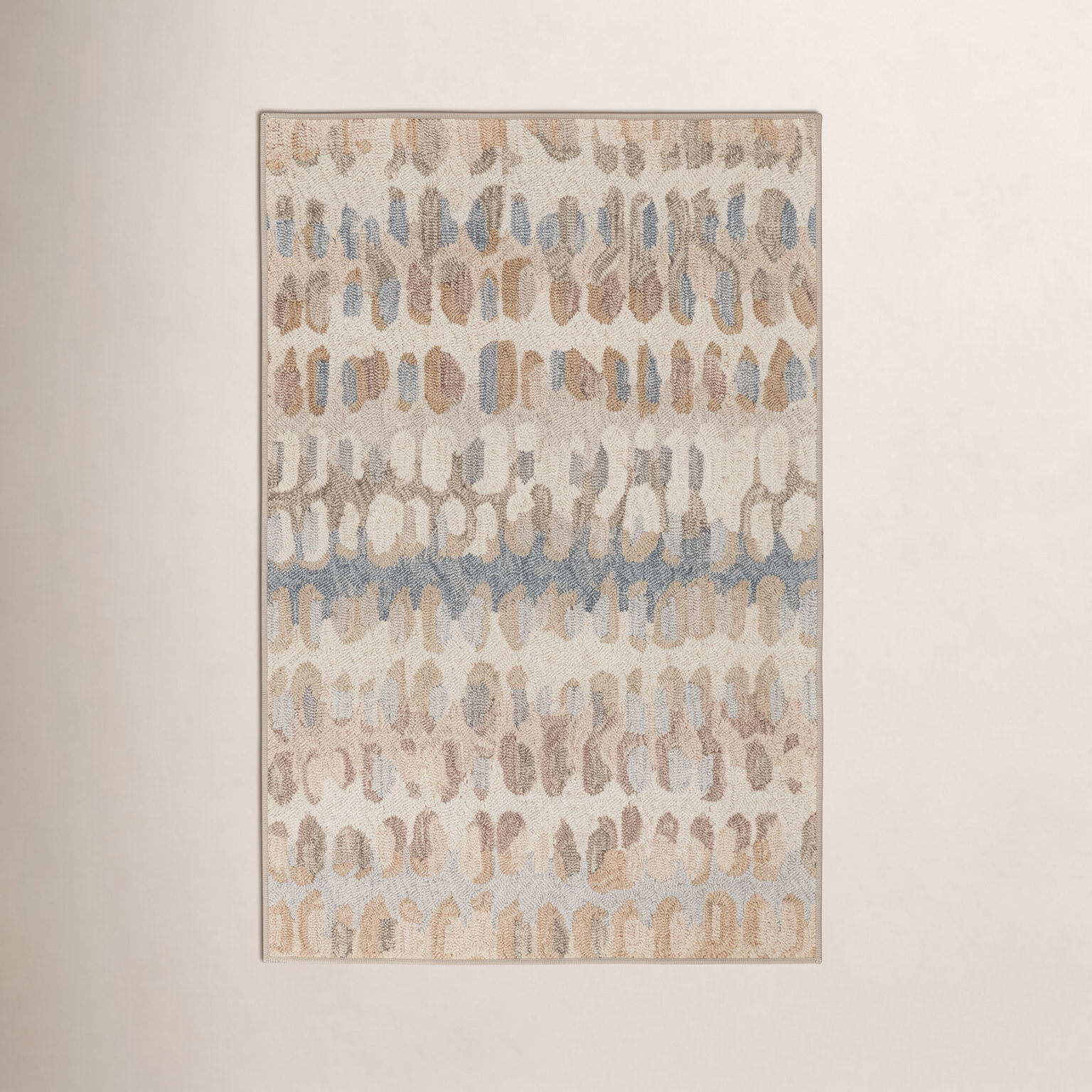 Paint Chip Natural Machine Washable Abstract Rug, Rectangle 7'6" x 9'6"