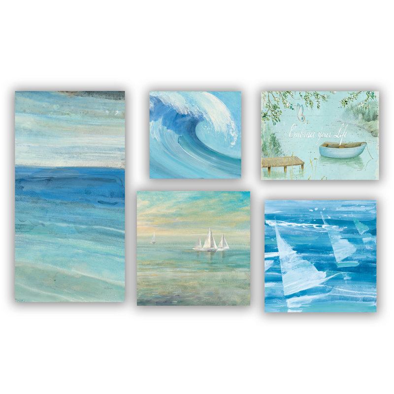 Ensemble de décoration murales "mer et plage" , ensemble de 5 pièces