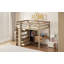 Lit mezzanine en bois avec garde-robe intégré-1031493126