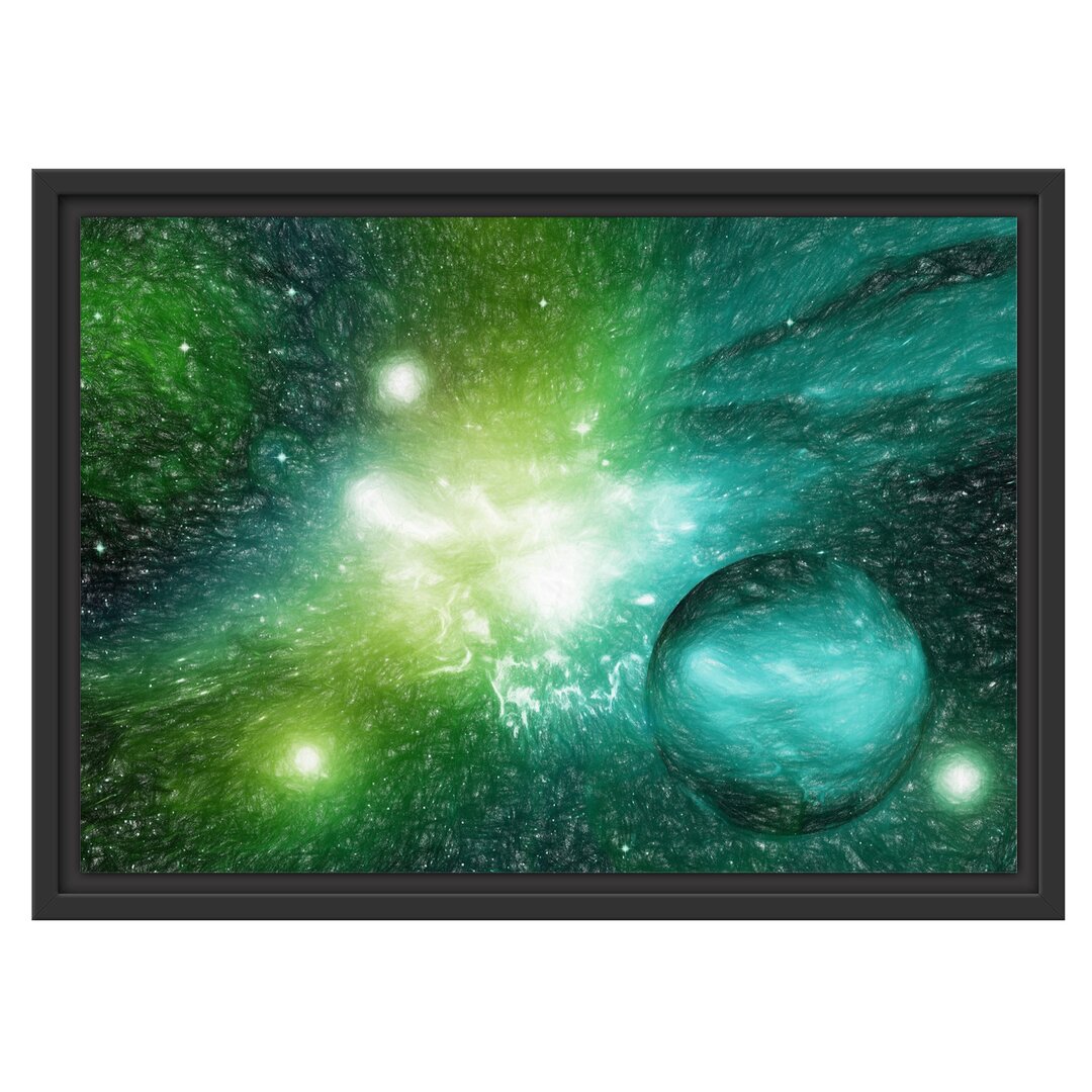 Gerahmtes Wandbild Sterne Galaxie