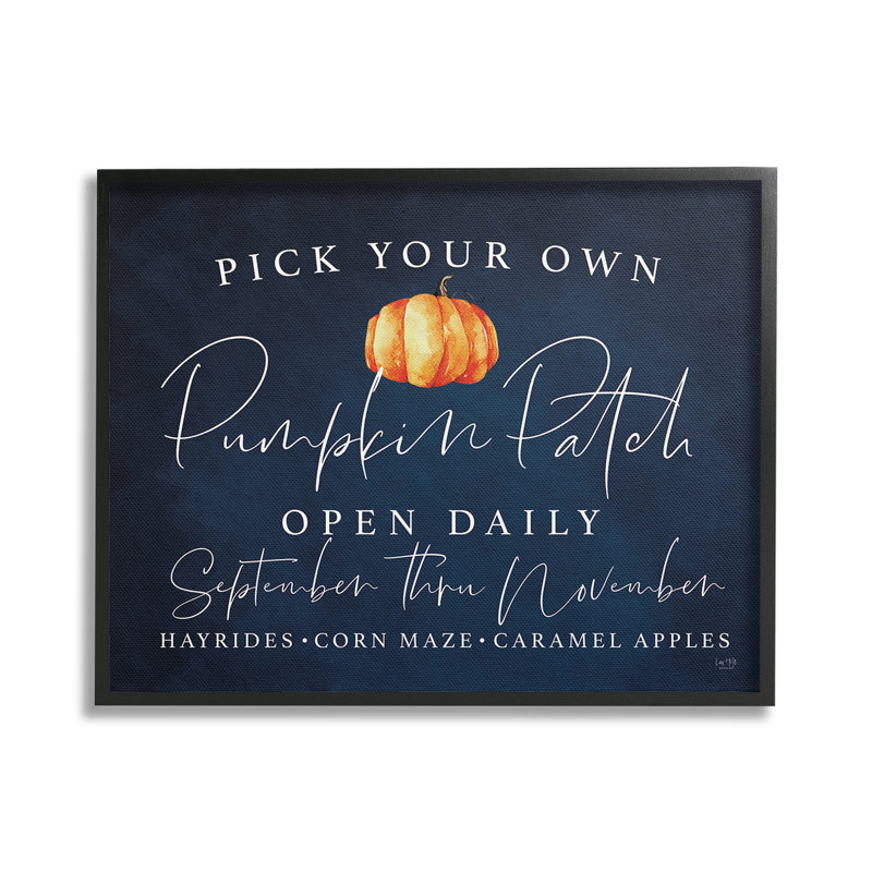 Choisissez vos propres citrouilles, estampe numérique par Lux + Me Designs, Giclée encadrée noir minuit, H 24 po x l 30 po