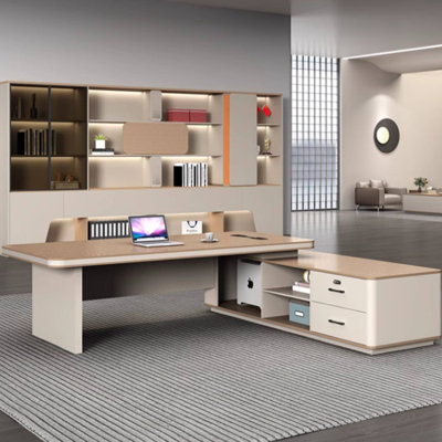 94.49"Simple and luxurious L-shaped executive desk
