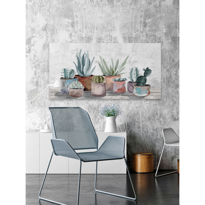 Healthy Succulents by Parvez Taj - Wrapped Canvas Painting, 57cm H x 114cm W