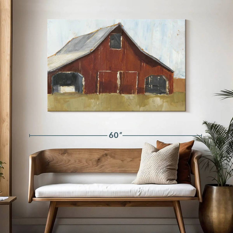 Lilie Rustic Red Barn I, 32" H x 48" W