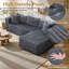 Canapé modulaire 105 po avec méridienne gauche, siège modulaire profond, sans assemblage requis, gris-78362565