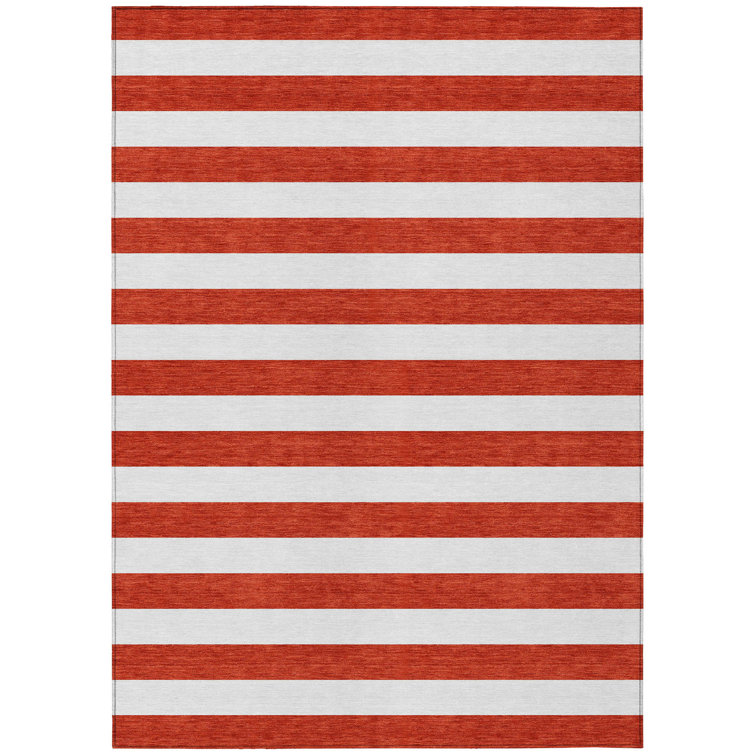Washable Striped Indoor / Outdoor Rug