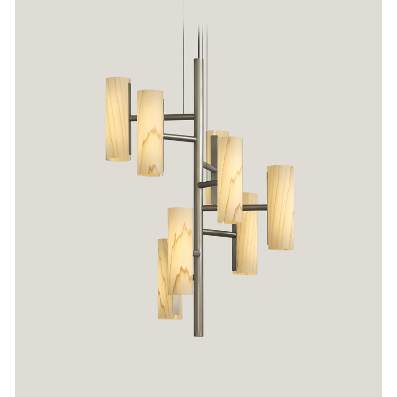 Note 8 - Light LED Chandelier, Ivory White, Matte Black