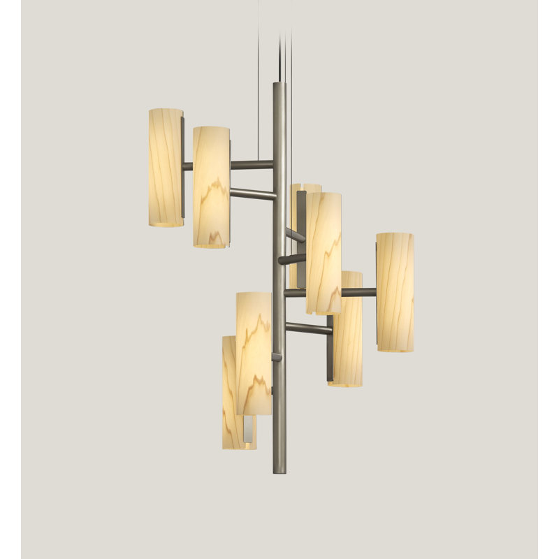 Note 8 - Light LED Chandelier, Ivory White, Gold