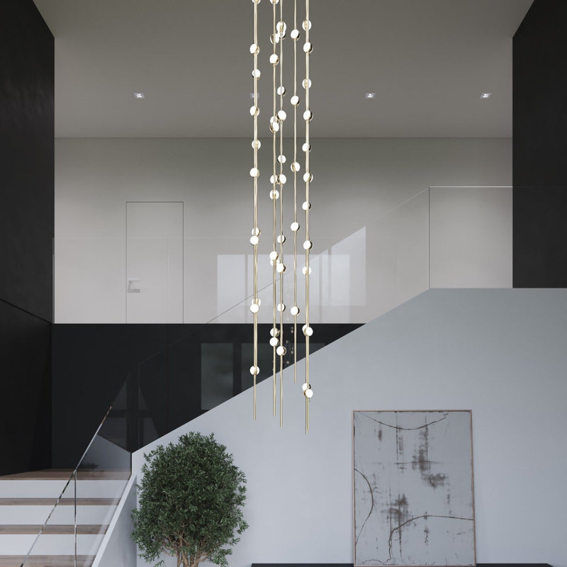 Luminaire suspendu à DEL 6 po Constellation® Andromeda, Laiton satiné / transparent
