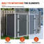 Remise de rangement horizontale horizontale avec rampe et couvercle hydraulique, armoire de rangement imperméable et verrouillable pour poubelles, outils et bois de chauffage