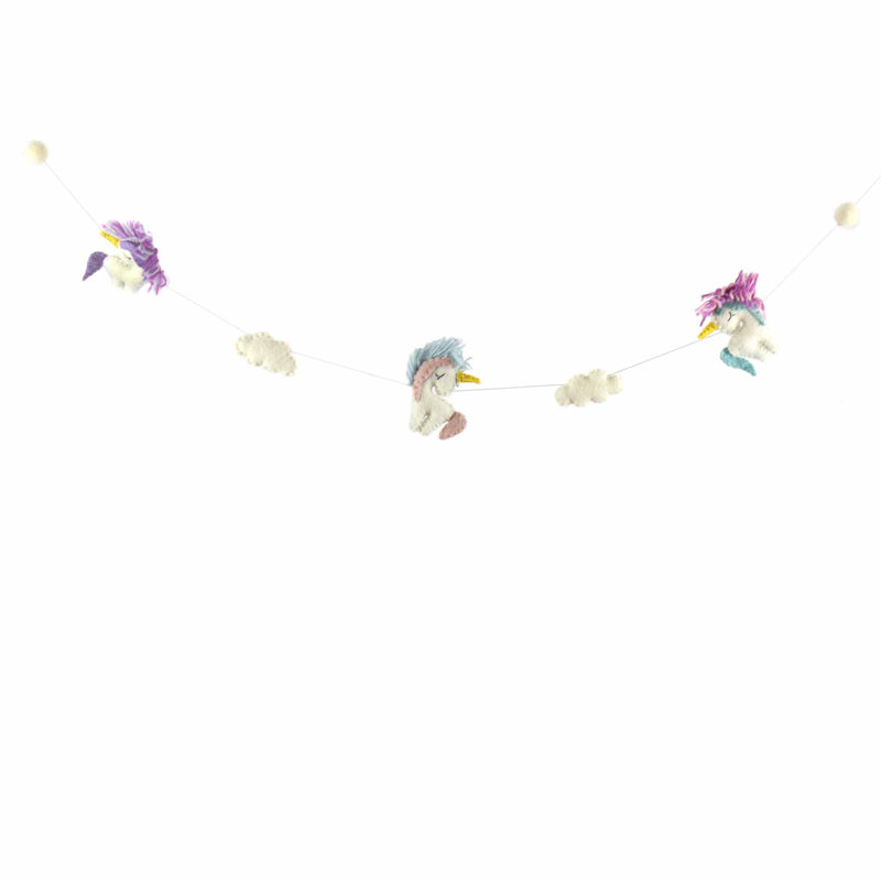 Guirlande licorne en feutre Chewelah