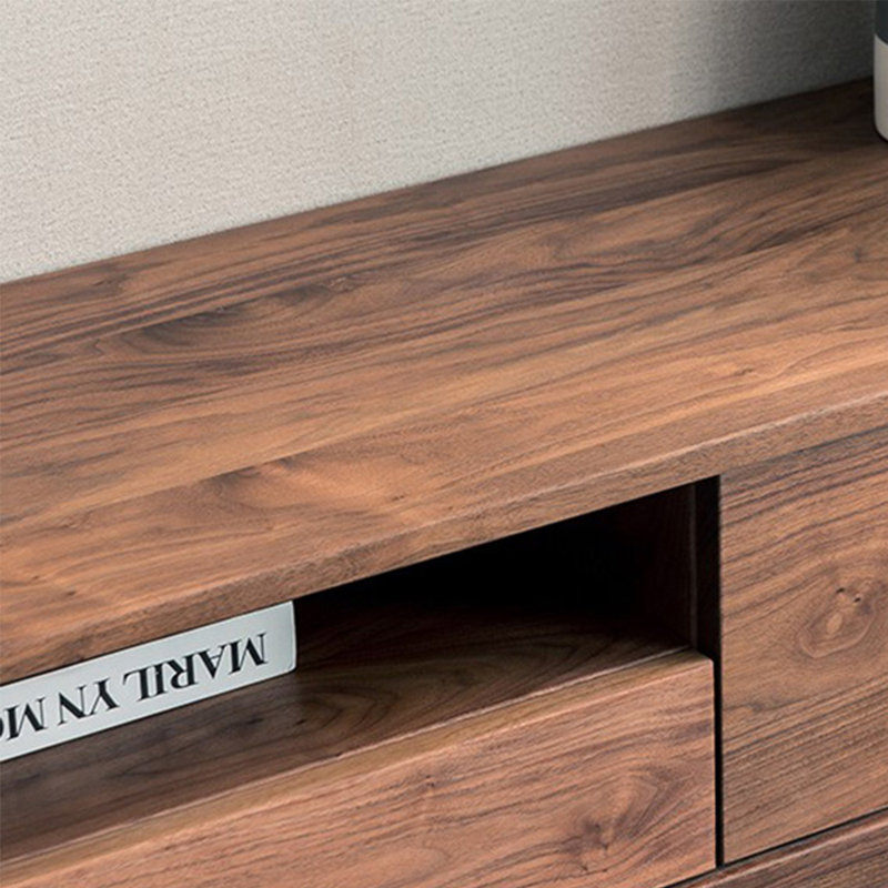 Meuble télé rétro en noyer noir, 70.87"