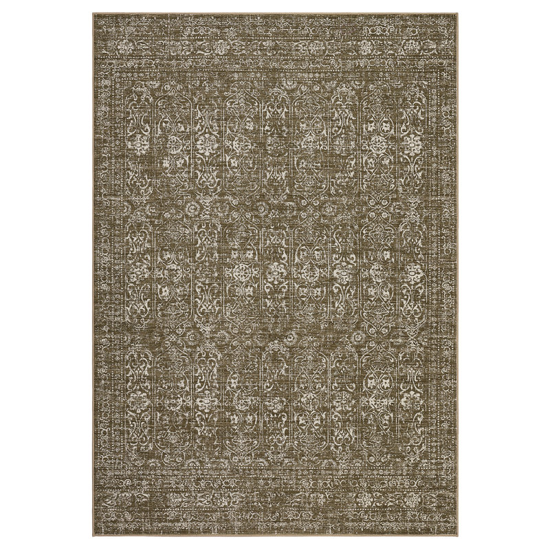 Tapis rétro pour salle de bain Tapis de salle à manger, Vert foncé, Rectangle 5 pi x 7 pi