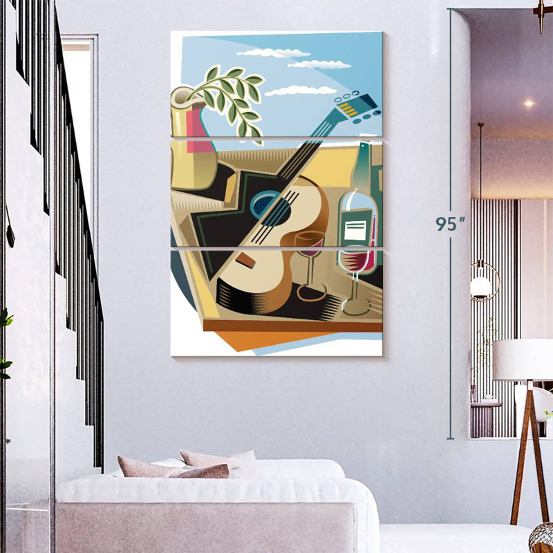 Abarca, guitare et vin, H 74 po x l 48 po