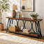Console industrielle extra longue 70,9 po, canapé-lit étroit derrière le canapé avec tablettes de rangement à 2 niveaux, table d'appoint pour l'entrée et le couloir pour le salon, brun rustique avec structure en métal noir-760037033-760037037-760037203