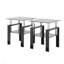 Ensemble de 2, table basse moderne en verre trempé, table de bout, table carrée pour le salon, table de bout-1009964917-1009964905