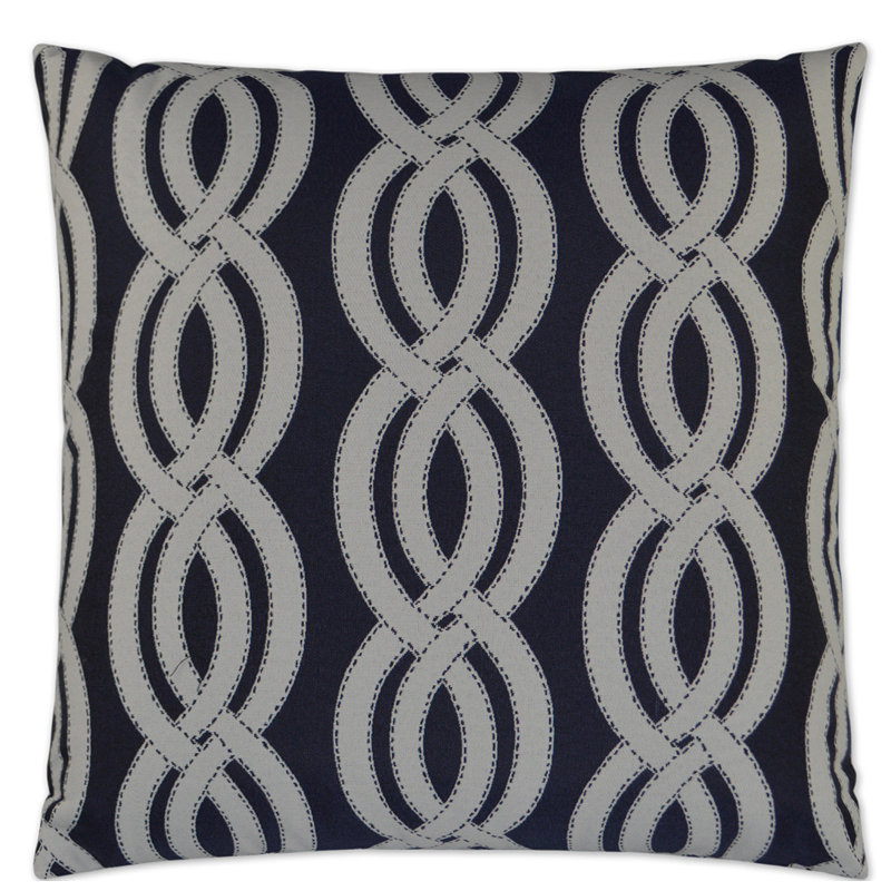 Sea Shore Square Indoor/Outdoor Pillow Cover & Insert, Navy