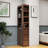 70.87" H Display Storage  Cabinet , 4-Tier Shelf, 3 Side Drawers & 4 Small Display Shelves , Modern Wooden Tall Bookshelf Bookcase-578646695