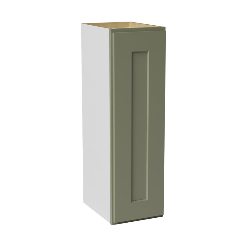 Ready to Assemble Solid Wood Shaker Wall Kitchen Cabinet, 30" H x 9" W x 12" D, Sage Green