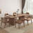 Retro Tan Rectangular Solid Wood Dining Table-1455546431