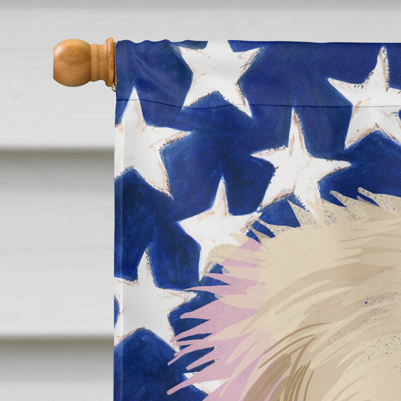 Polyester à 2 côtés 28 x 40 po drapeau maison, Golden retriever