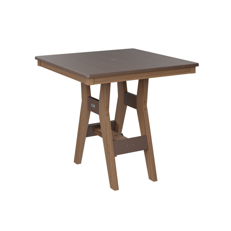 Harbor Outdoor Square Dining Table, Chocolate Brown, Antique Mahogany, 30.37" H x 33" W x 33" D