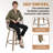 26'' Upholstered Swivel Counter Stool With Back And Bentwood Legs For Kitchen Island-1461584181
