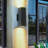 2-Light Black Modern Outdoor Wall Sconce
