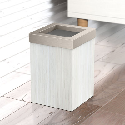 Poubelle 3 gallons en acier inoxydable avec couvercle ouvert amovible | Base carrée ouverte avec base rembourrée Elevate