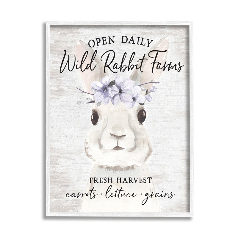 Wild Rabbit Farms, H 20 po x l 16 po x P 1,5 po, Giclée encadrée blanc bord de mer