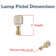 Aspen Creative 24024-21, Clear With Yellow Line Glass Lamp Finial In Copper, 2" Tall