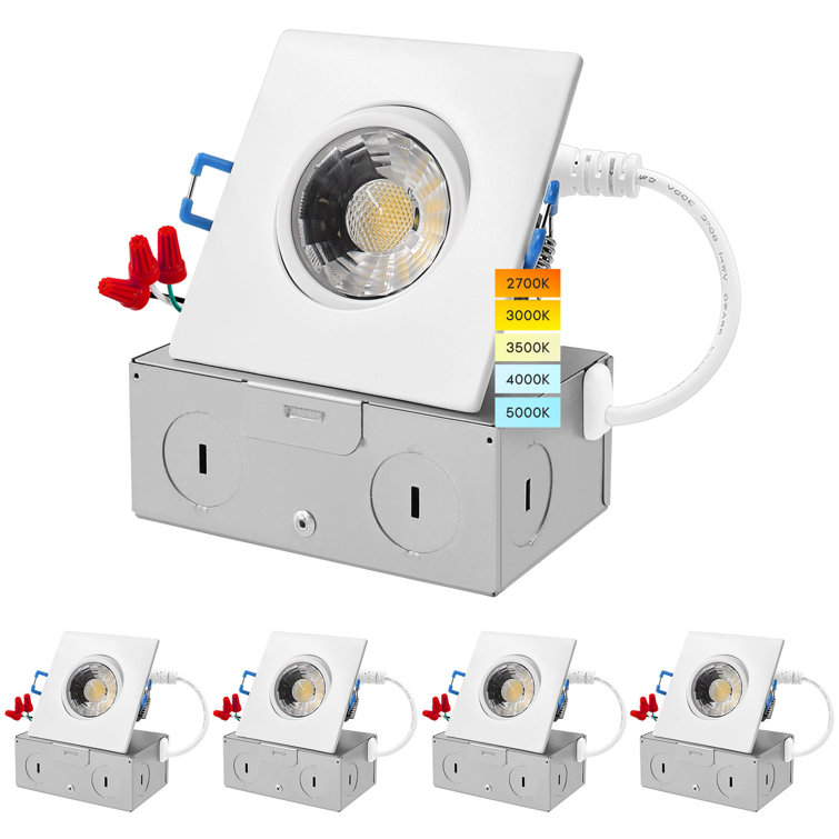 3'' Selectable Color Temperature Dimmable Air-Tight IC Rated LED Canless Recessed Lighting Kit