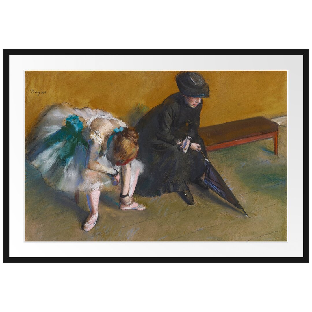 Gerahmter Kunstdruck Waiting von Edgar Degas