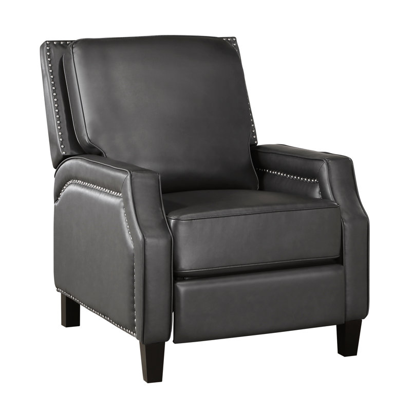 Fauteuil inclinable transitionnel gris Johnnie, rembourrage en mousse, 39,01 po Largeur de la chaise grise pour la maison, transitionnelle, profondeur de 30,45 po, rembourrage à ressorts ensachés