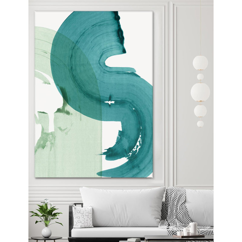 «Green Mouvement I», reproduction d'art sur toile géante 72 po x 54 po