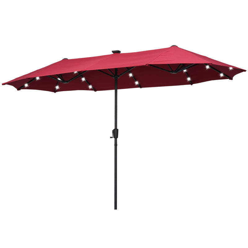 Parasol de marché rectangulaire de 144 po x 72 po Shannette, Rouge