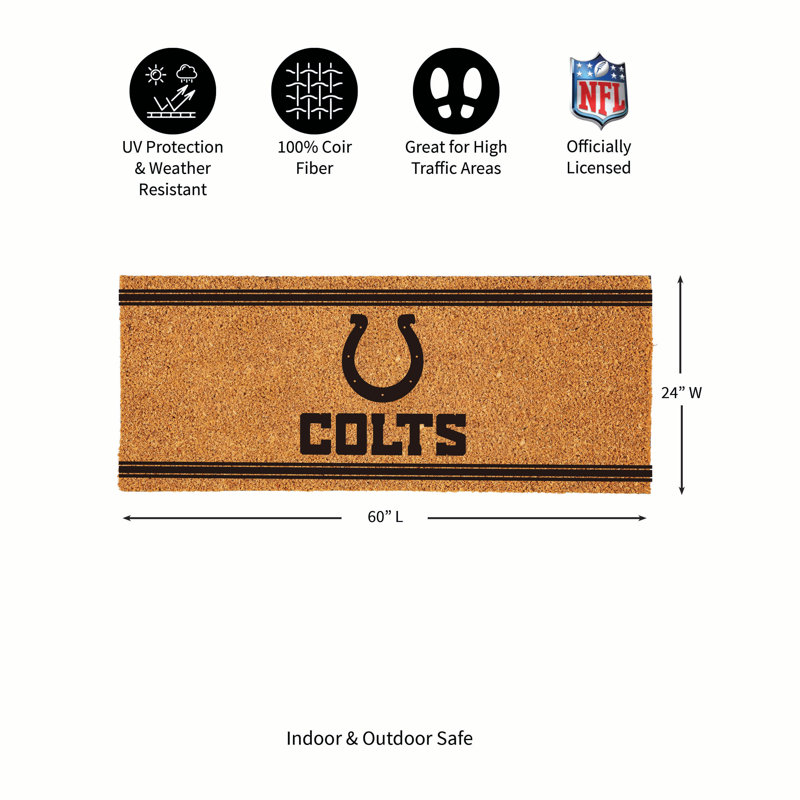 Très grand tapis de couleur unie Indianapolis Colts, 60 po x 24 po